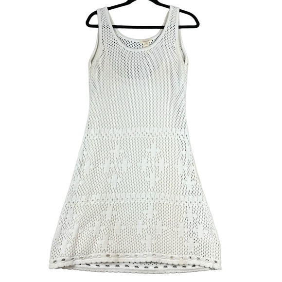 Sundance Sand Dollar Crochet Open Knit Lined Tank Dress/Swim Coverup - Sz S - Picture 1 of 16